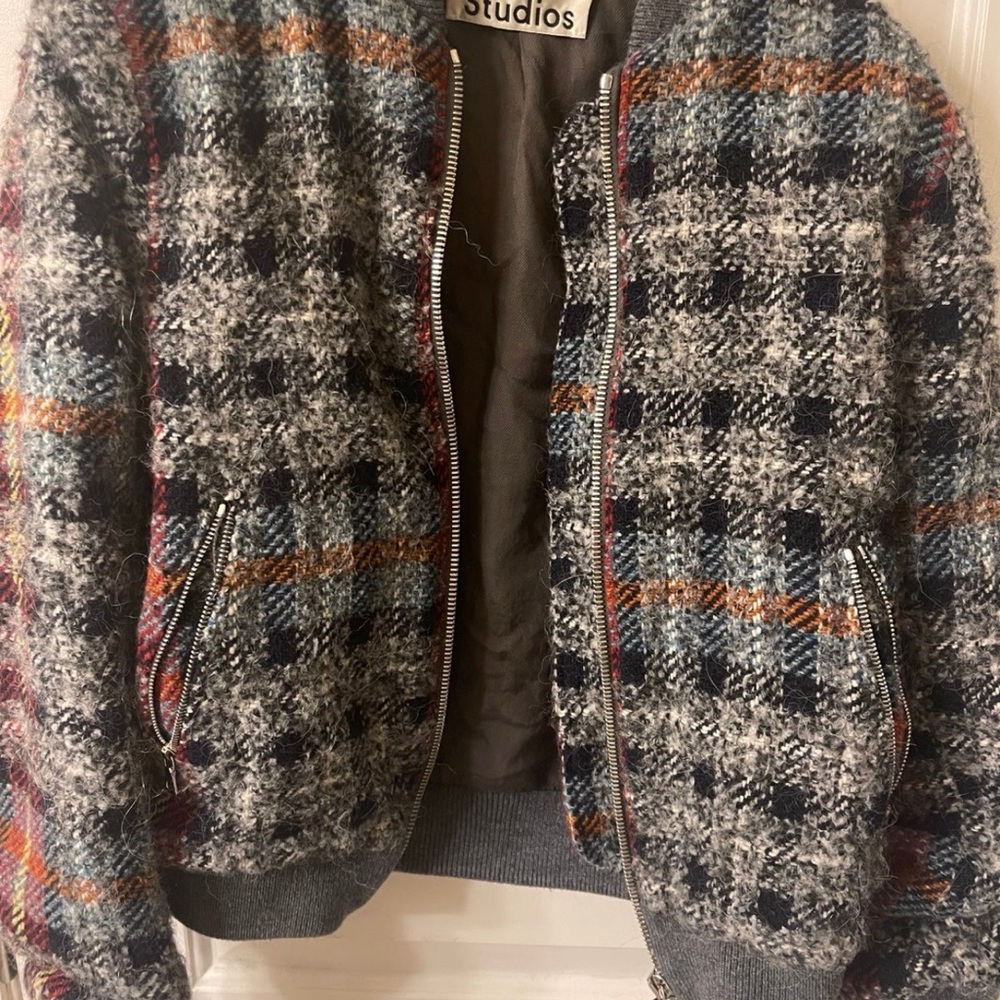 acne studio azura check bomber jacket